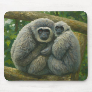 Tapis De Souris Gibbon Companions - Portrait émotionnel de la faun