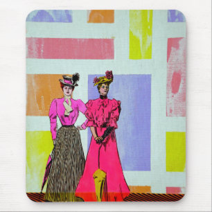 Tapis De Souris Gibson Girls in a Mondrian Motif