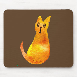 Tapis De Souris Ginger cat mignon aquarelle illustration art