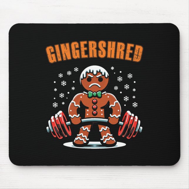 Tapis De Souris Gingersher Funny Gingerbread Homme Gym Bodybuildin (Devant)