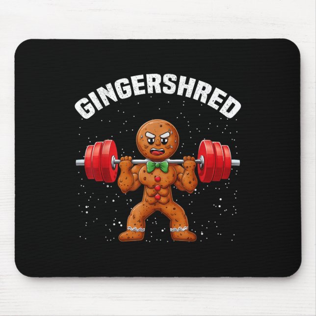 Tapis De Souris Gingersher Funny Gingerbread Homme Gym Bodybuildin (Devant)