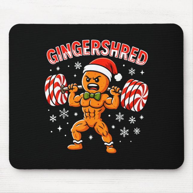 Tapis De Souris Gingershred Funny Gingerbread Man Gym Bodybuilding (Devant)