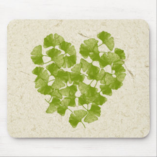 Tapis De Souris Ginkgo Leaf Heart