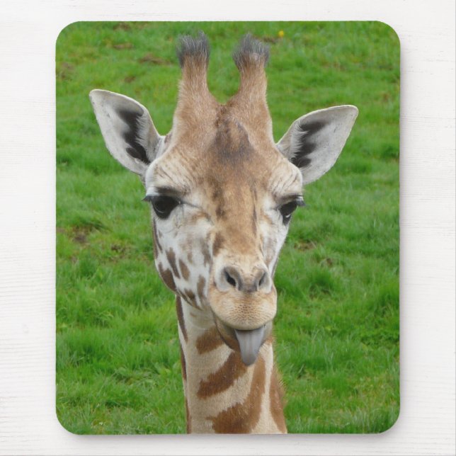 Tapis De Souris Girafe drôle collant la langue ! (Devant)