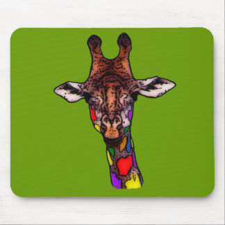 Tapis De Souris Girafe Mousepad d'arc-en-ciel