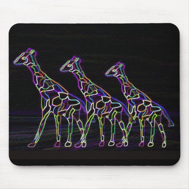 Tapis De Souris Girafes au néon électriques (Devant)
