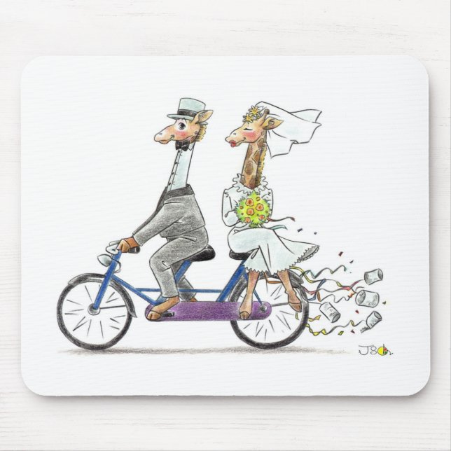 Tapis De Souris Girafes de mariage (Devant)