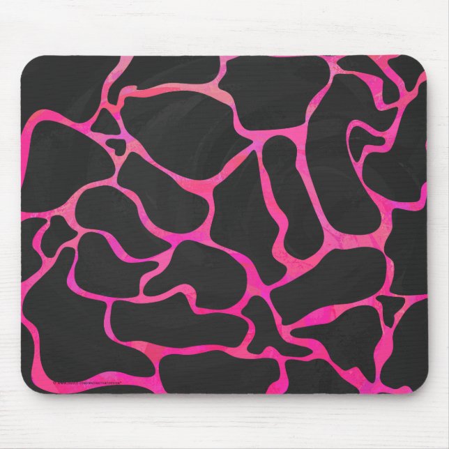 Tapis De Souris Giraffe rose chaude et noire (Devant)