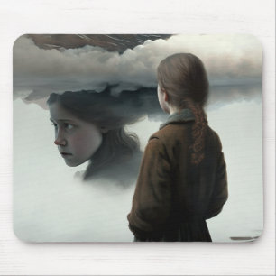 Tapis De Souris Girl with clouds