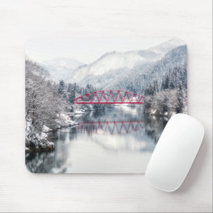 Tapis De Souris Glace et neige   Pont rouge en hiver, Japon