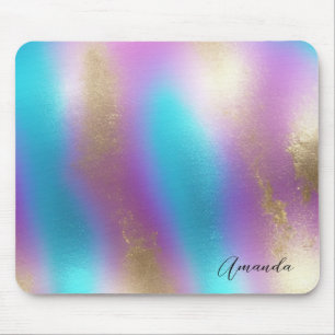 Tapis De Souris Glam arc-en-ciel Iridescendant