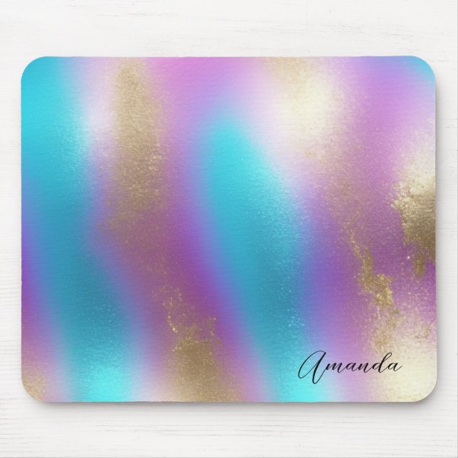 Tapis De Souris Glam arc-en-ciel Iridescendant (Devant)