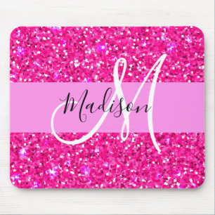 Tapis De Souris Glam Girly Parties scintillant rose étincelle Nom