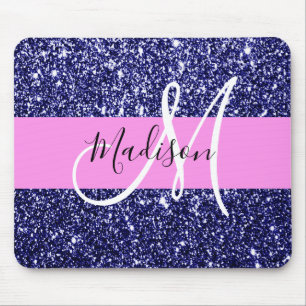 Tapis De Souris Glam Pink Navy Blue Parties scintillant Sparkings 