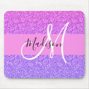Tapis De Souris Glamour Violet Rose Paillettes Brillant Dégradé Mo