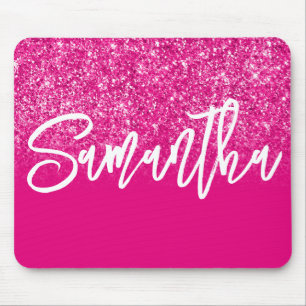 Tapis De Souris Glitter Ombre Rose Luxueux Personnalisé