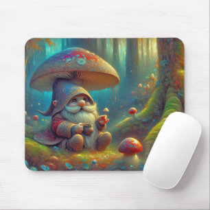Tapis De Souris Gnome de forêt sous un champignon