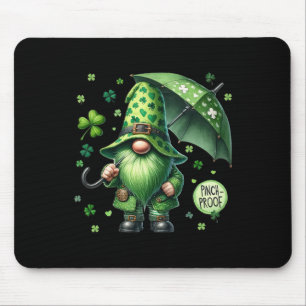 Tapis De Souris Gnome de la Saint-Patrick avec barbe verte Funny P