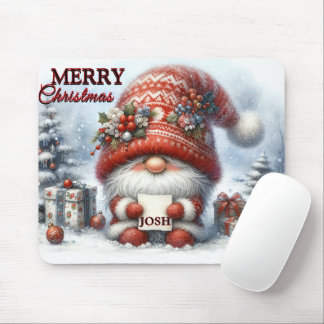 Tapis De Souris Gnome drôle Joyeux Gnome de Noël / Personnalisé