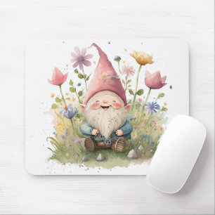 Tapis De Souris Gnome Whimsical Dans Le Jardin