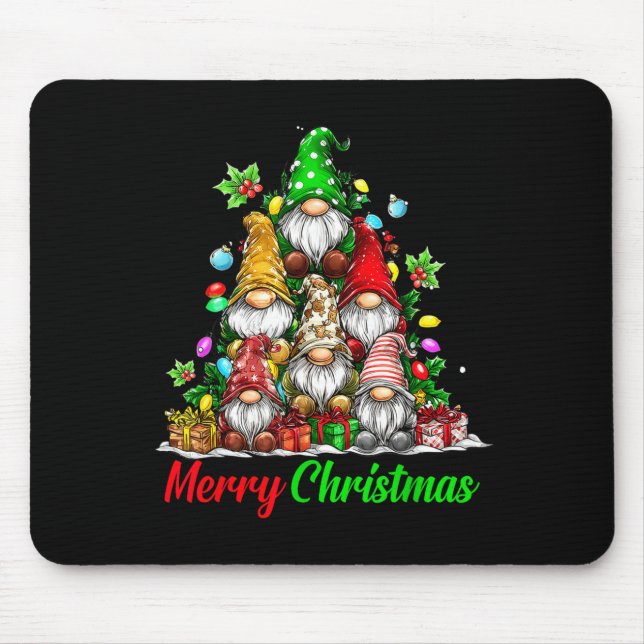 Tapis De Souris Gnomes Christmas Tree Pajamas Funny Gnome Holiday  (Devant)