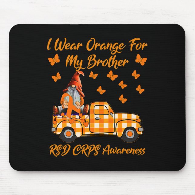 Tapis De Souris Gnomes Je Porte Orange Pour Mon Frère Crps Rsd Con (Devant)