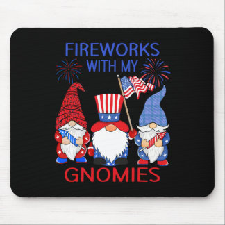 Tapis De Souris Gnomes léopard du 4 juillet Feu d'artifice América