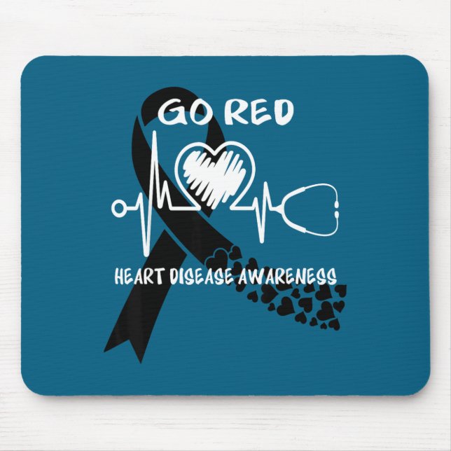 Tapis De Souris Go Red Heart Disease Awareness Month  (Devant)