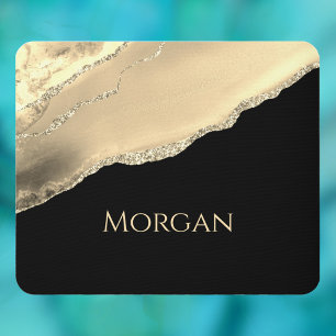 Tapis De Souris Gold Agate & Parties scintillant, Gold Name sur Bl