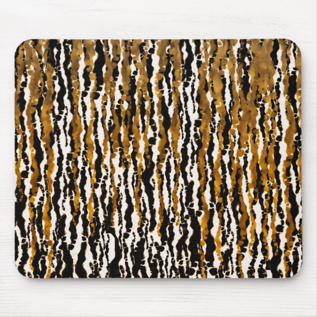 Tapis De Souris Gold & Black Modern Safari Rain Jungle Glam (Devant)