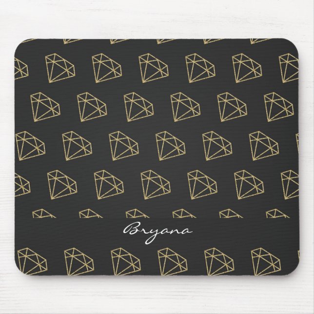 Tapis De Souris Gold Diamond Moderne Glamor Pad Souris (Devant)