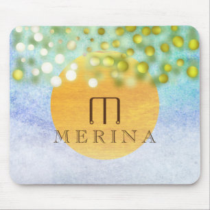 Tapis De Souris Gold Faux Foil Confetti Parties scintillant Lune P