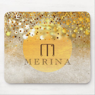 Tapis De Souris Gold Faux Foil Confetti Parties scintillant Lune P