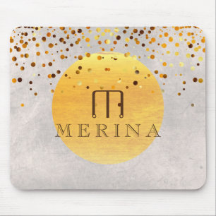 Tapis De Souris Gold Faux Foil Confetti Parties scintillant Lune P