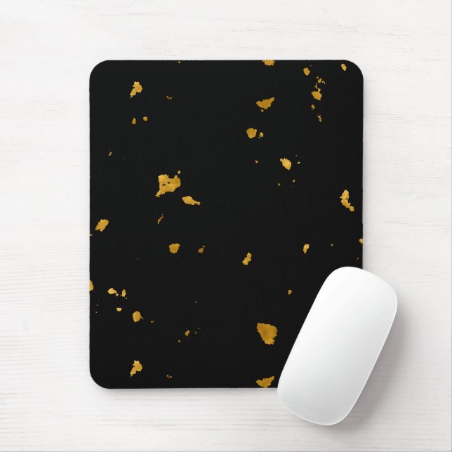 Tapis De Souris Gold Flakes Noir (Avec souris)