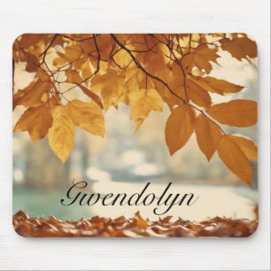 Tapis De Souris Golden Automne Feuilles de l'automne Paysage natur