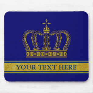 Tapis De Souris Golden Crown + votre texte & arrière - plan