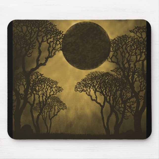 Tapis De Souris Golden Dark Forest Eclipse Mousepad (Devant)