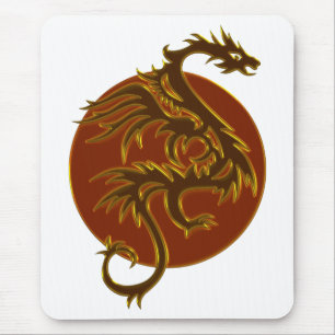 Tapis De Souris Golden Dragon Sun   faites votre propre arrière - 