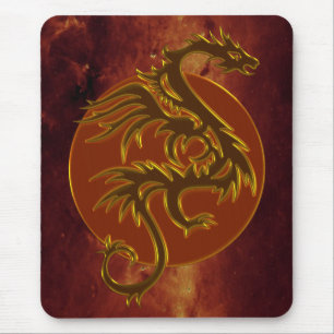 Tapis De Souris Golden Dragon Sun   univers du feu