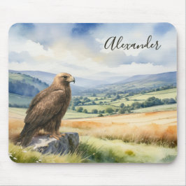 Tapis De Souris Golden Eagle Watercolor Wildlife Personalized