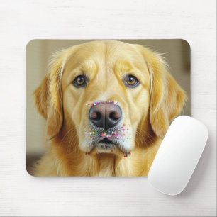 Tapis De Souris Golden Retriever Avec Des Saupouilles Sur Son Nez