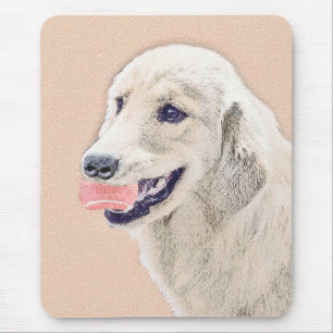 Tapis De Souris Golden Retriever avec Tennis Ball Peinture Chien A
