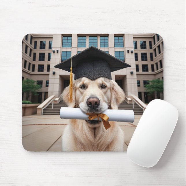 Tapis De Souris Golden Retriever Dog Graduate (Avec souris)