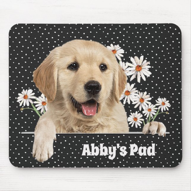 Tapis De Souris Golden Retriever et Daisies (Devant)