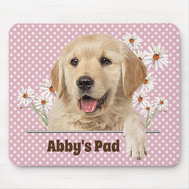 Tapis De Souris Golden Retriever et Daisy Souris (Devant)