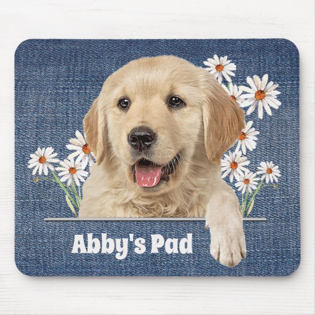 Tapis De Souris Golden Retriever et Daisy Souris (Devant)