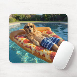 Tapis De Souris Golden Retriever sur un flotteur de piscine en for