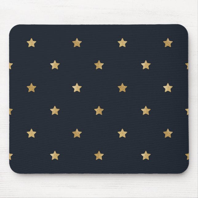 Tapis De Souris Golden Stars on Midnight Black (Devant)