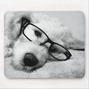 Tapis De Souris Goldendoodle With Glasses